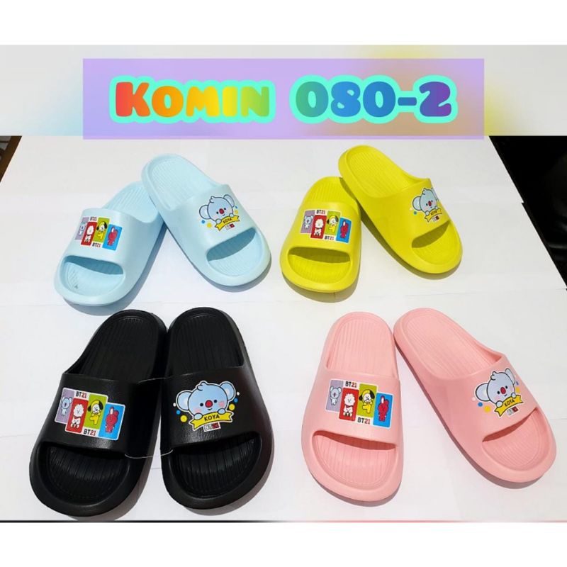 SANDAL ANAK KOKOP SLOP CANTIK KOREA TREN VIRAL BTS BT21 KOMIN ORIGINAL SIZE 24 - 35 / K080