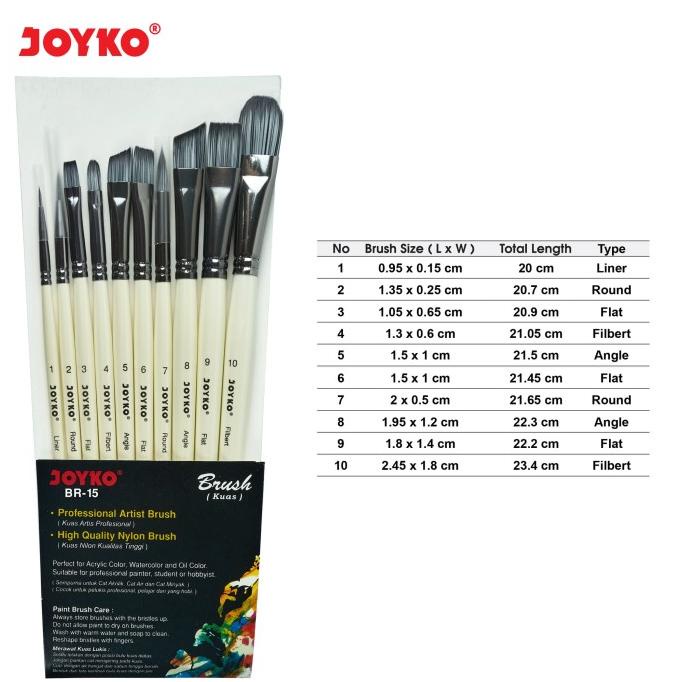 

Kuas Cat Air Minyak Lukis Acrylic Brush Joyko Br-15 1 Set 10 Pcs Terbaik Dikelasnya