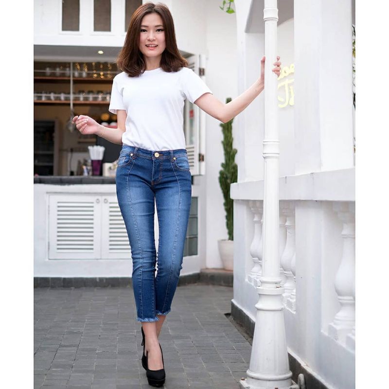 OOTD SZ 27-34 Celana Jeans Wanita - 7/9 Front Line - Tulang Rawis - Premium Quality