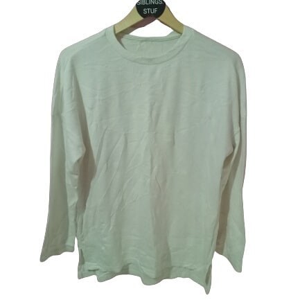 crewneck pria putih polos