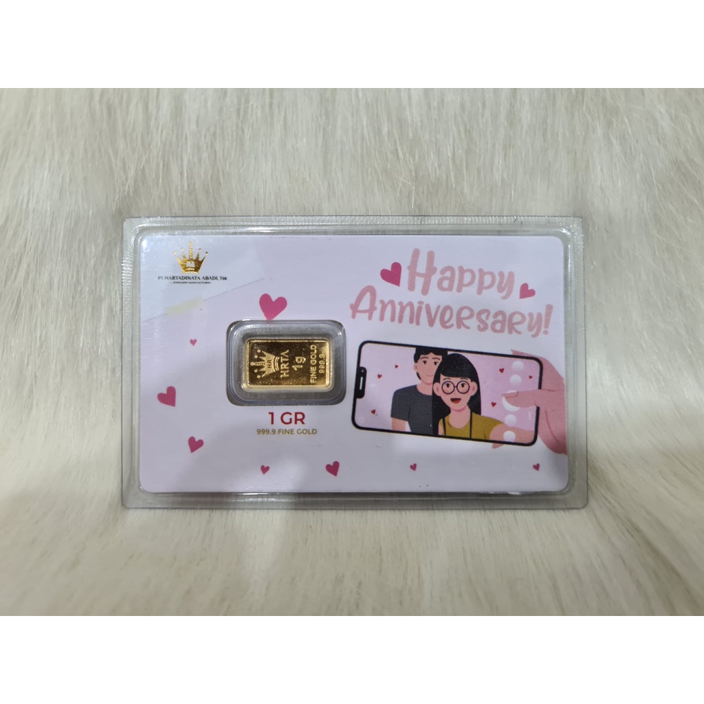 HADIAH GIFT MINI GOLD PT HARTADINATA EMAS LOGAM MULIA 99.99 TERMURAH MEDAN SERTIFIKAT 1 GR