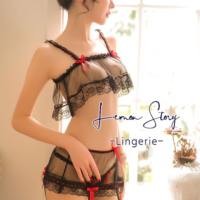 Women Midriff Set Lace Lingerie 8163