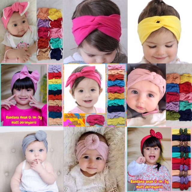 Bandana bayi/Bandana anak/bando simpul/Headband