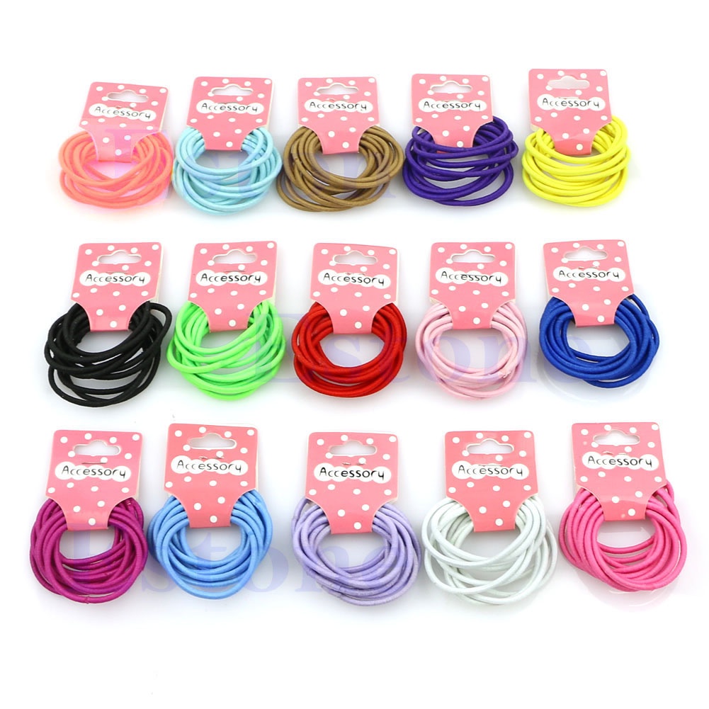 Zzz Lot Baru Warna Campur Bayi Perempuan Anak Kecil Karet Rambut Ikat Elastis Ponytail Holder