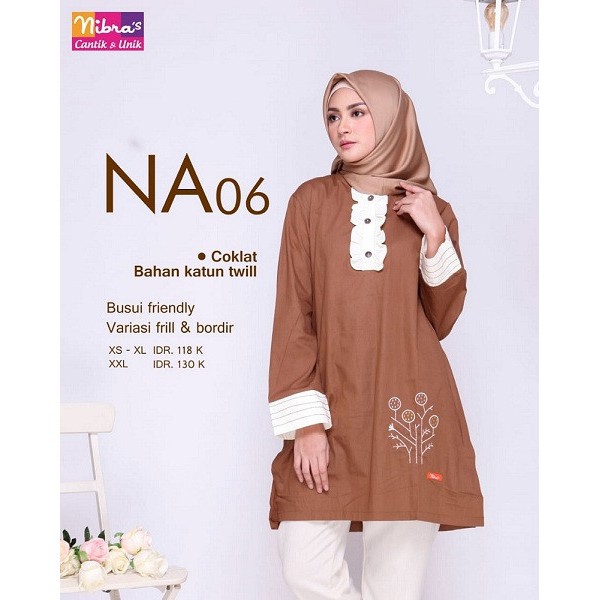 NIBRAS NA 06 ATASAN MUSLIMAH BAJU FORMAL PANJANG | KEMEJA KANTOR | OUTFIT KULIAH