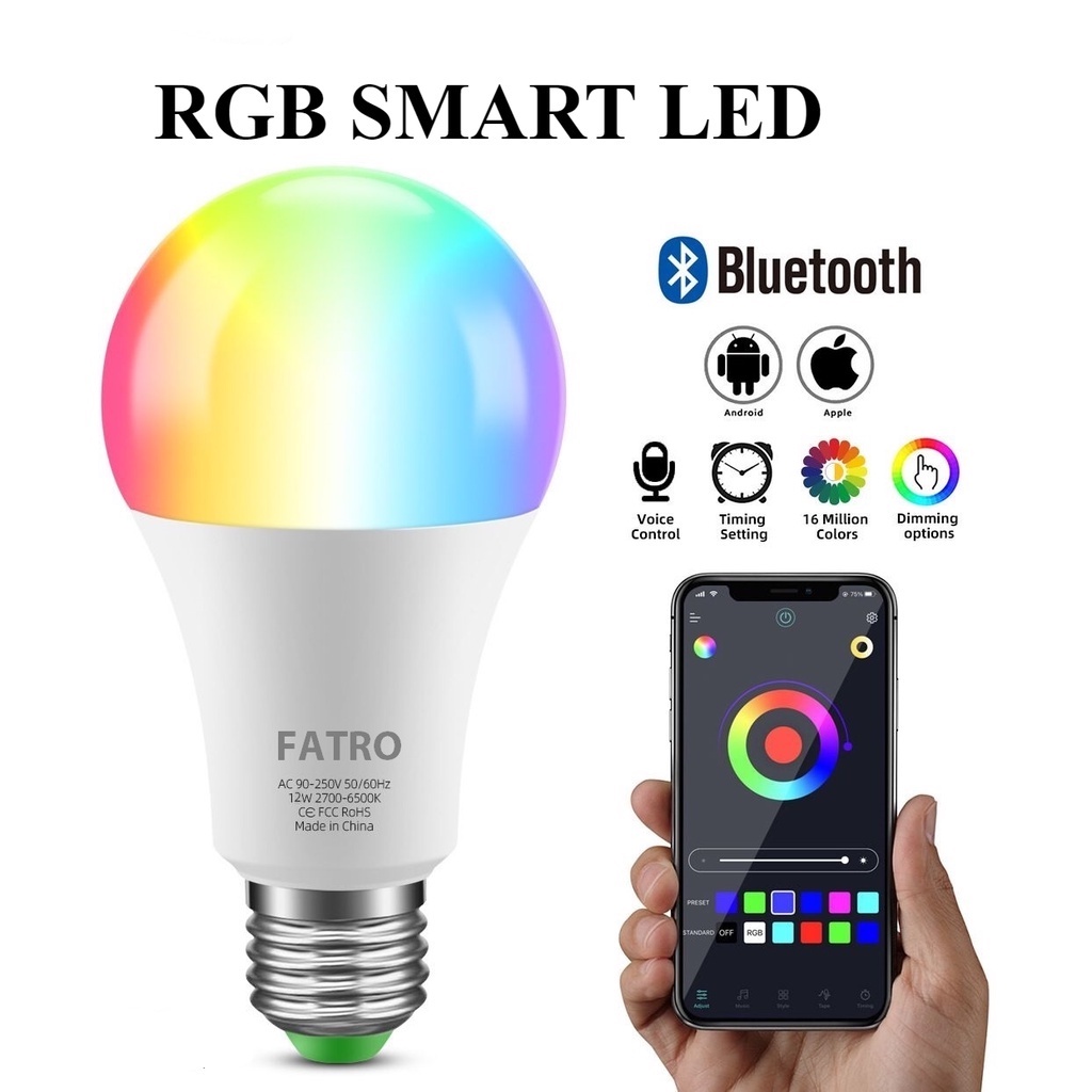 [WS] SMART LED RGBWW 12 WATT / BOHLAM WIRELESS BLUETOOTH / LAMPU RGB LED / SMART BULB