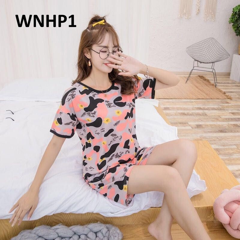 Baju Tidur Wanita Celana Pendek Army Motif Abu