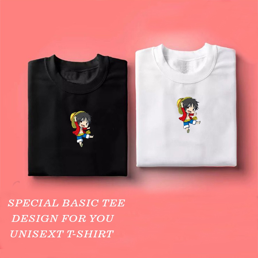 Kaos Pria Luffy mugiwara Baju oblong dewasa Kaos lengan pendek