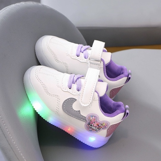 babyfit [21-30] sepatu sneakers anak sepatu lampu led MITCHI SAND jm-0510r