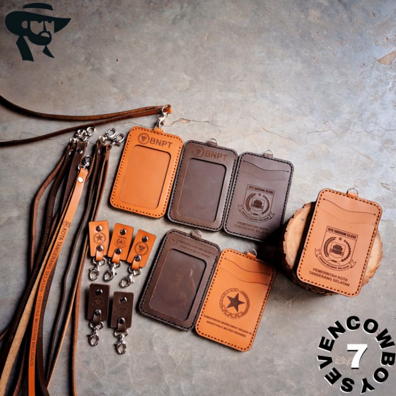 

Gantungan Id Card Custom Kulit Lanyard Kulit Asli