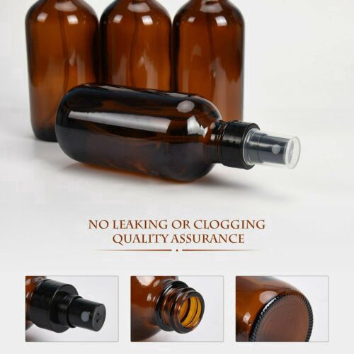 5-100ML Mini Spray Bottle, Beauty Empty Amber Glass Bottles, Essential Oil Mist Spray Container Case, Refillable travel Spray Bottle,Transparent Brown Bottle