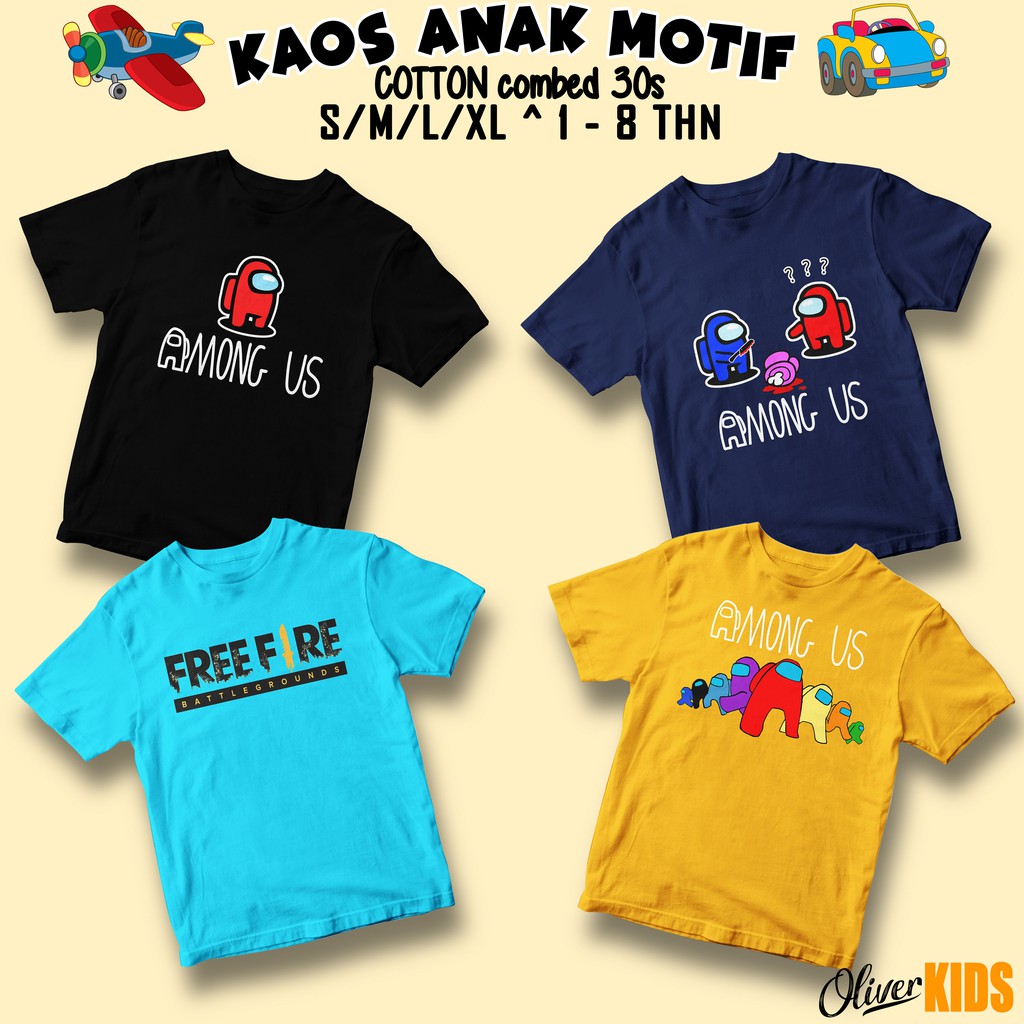  KAOS ANAK DISTRO  AMONG US kaos  anak  cowo cewe combed 30s karakter 