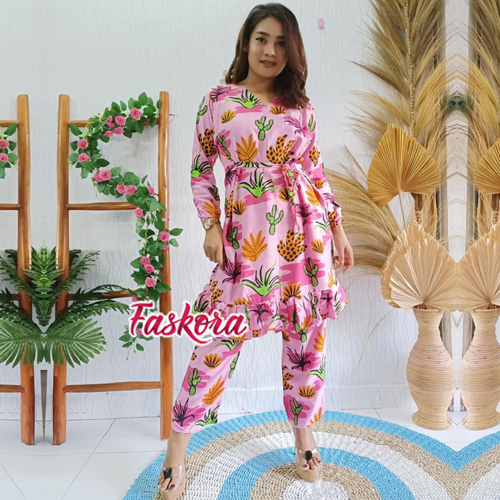 Atasan Tunik Jumbo Murah / Setelan Tunik Wanita Kekinian Murah Gurun / Set Tunik Jumbo Rayon