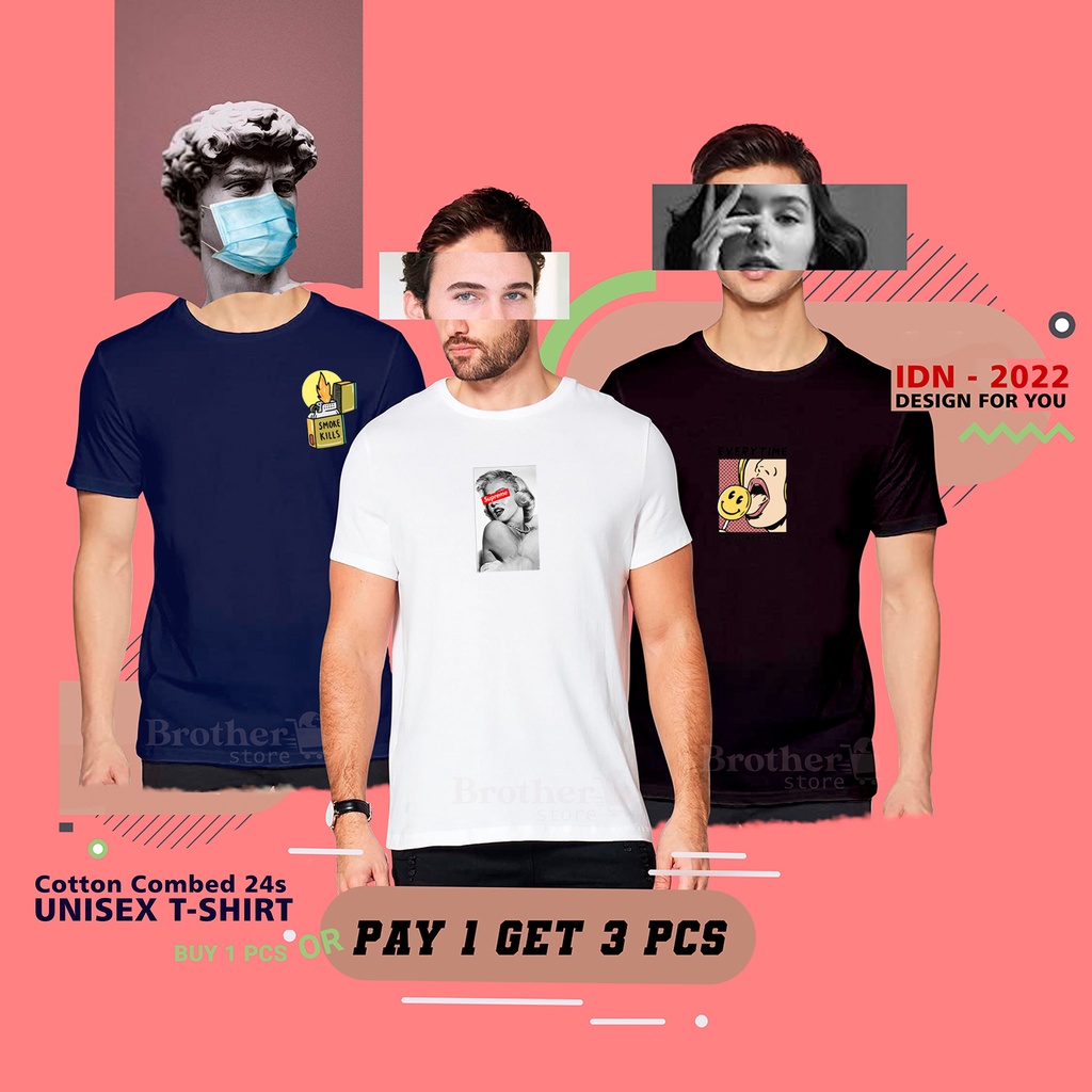 BUY 1 OR 3 PCS ( PROMO COD ) BROTHER STORE / Kaos Distro100% Catoon Combed 30s / ArticelBSSE