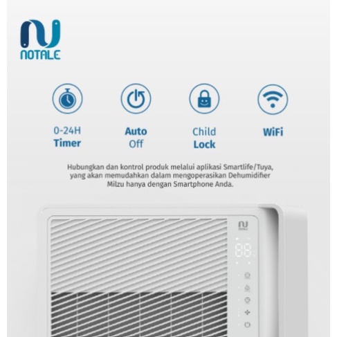 Notale Milzu Smart Dehumidifier 20L hari with Wifi Penyerap Lembab