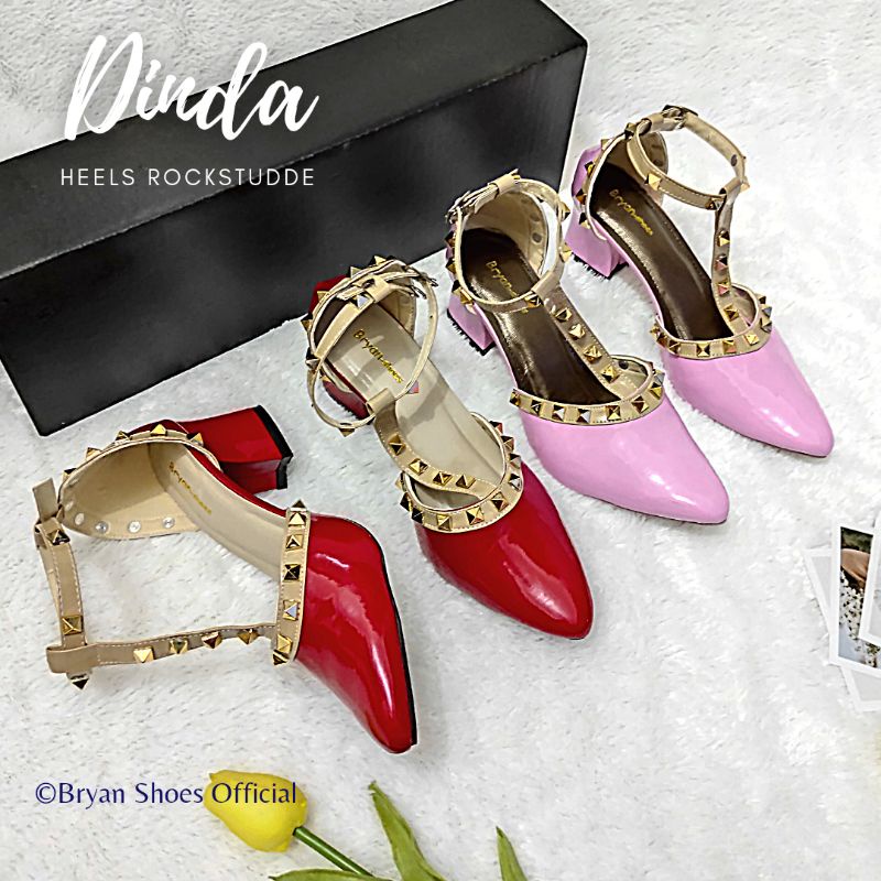 Bryan Dinda Heels Tahu 5cm Pesta Wedding Prewedding Rockstude Jumbo Bigsize Oversize 36-40 41 42 43