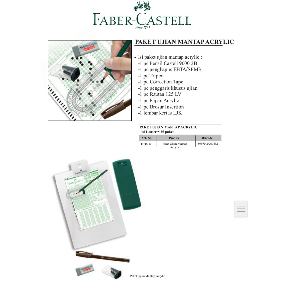 

Paket Ujian Mantap Acrylic Faber-Castell