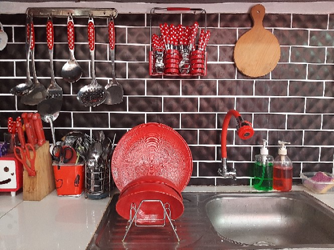 Cereal Bowl Colorful Blue Red/ Mangkok Cereal Keramik Cafe Resto Warna Merah Biru