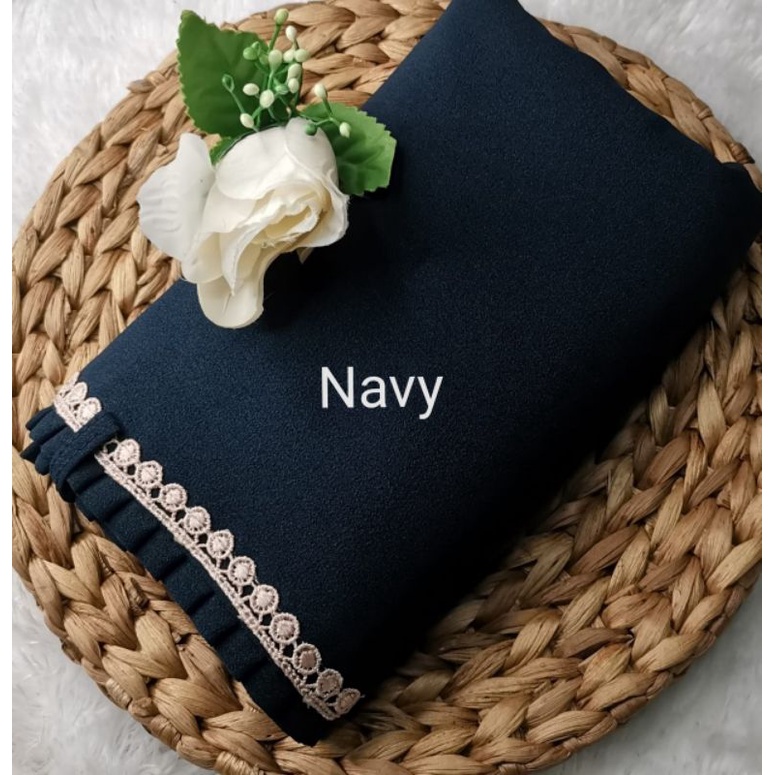 BERGO MARYAM KCB-LIPIT RENDA/AL'FADANI HIJAB-Navy