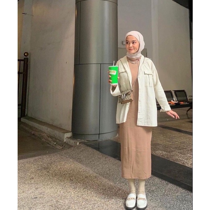 Manset Gamis Kutung Turtleneck | Inner Dress Tanpa Lengan Turtleneck Kaos Rayon Premium | Inner Dress Sleeveless
