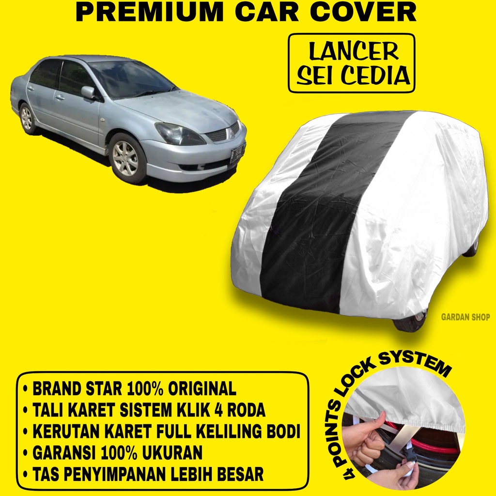 Body Cover LANCER SEI CEDIA SILVER HITAM Penutup Bodi Mobil Lancer Sei Cedia Waterproof PREMIUM