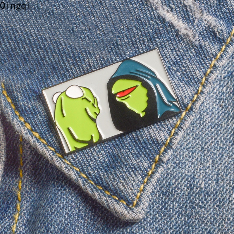 Bros Pin Enamel Desain Katak Pepe Untuk Perhiasan