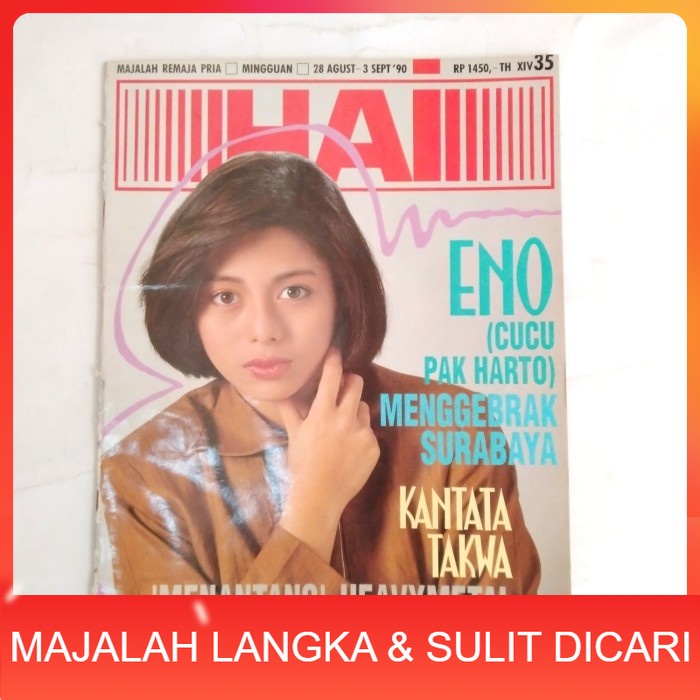 Majalah HAI No.35 Agu 1990 Cover ENO ( CUCU PAK HARTO ) RARE ITEM Langka