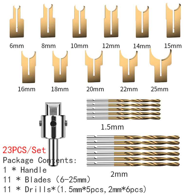 Mata Bor Drill Bit DIY Buddha Tasbih Beads Drill 6-25mm 23 PCS -1TK19