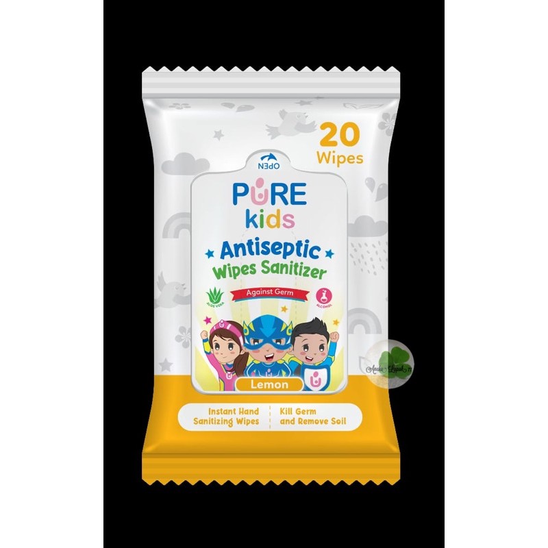 Pure Kids Antiseptics Wipes Sanitizer isi 20 lembar Tissue Basah Bayi Anak Anak