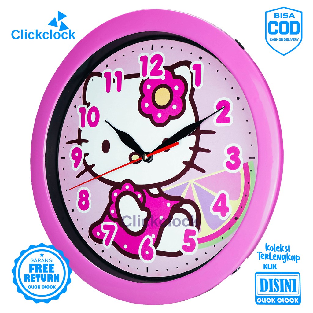 Jam Dinding Quartz Karakteranak Masha Hellokitty Esa 848 Karakter Besar Hiasan Rumah Murah