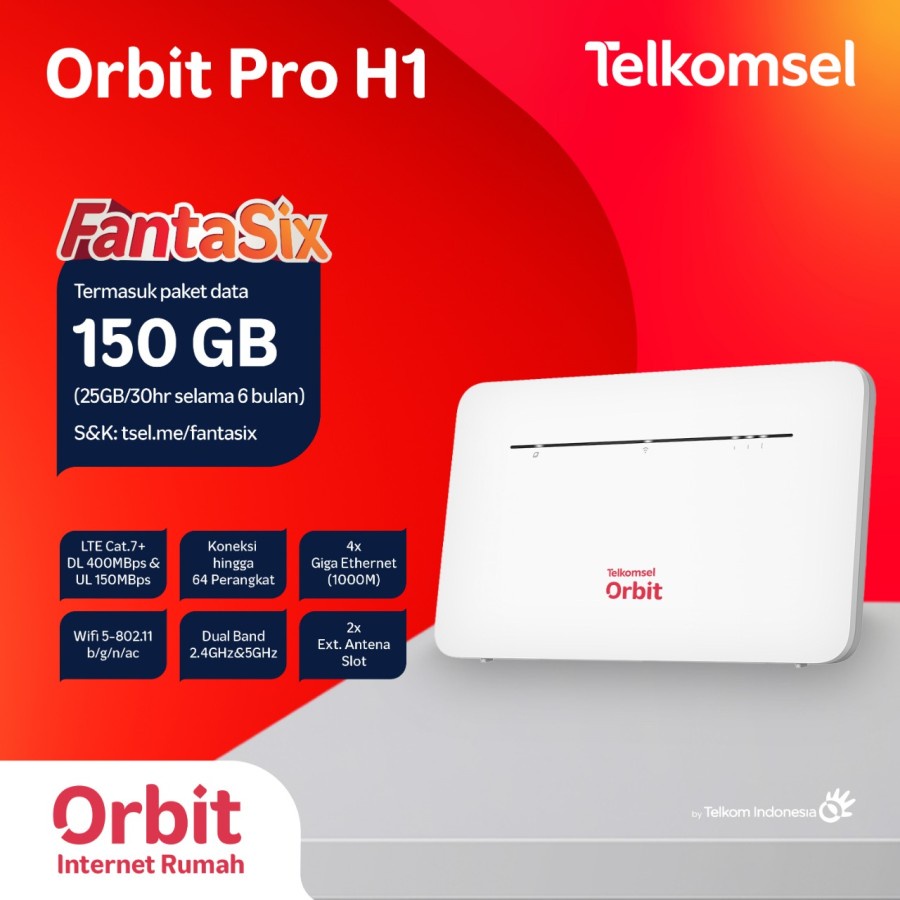 Huawei B535 Orbit Pro H1 Modem Router Wifi Telkomsel 4G Free 150Gb