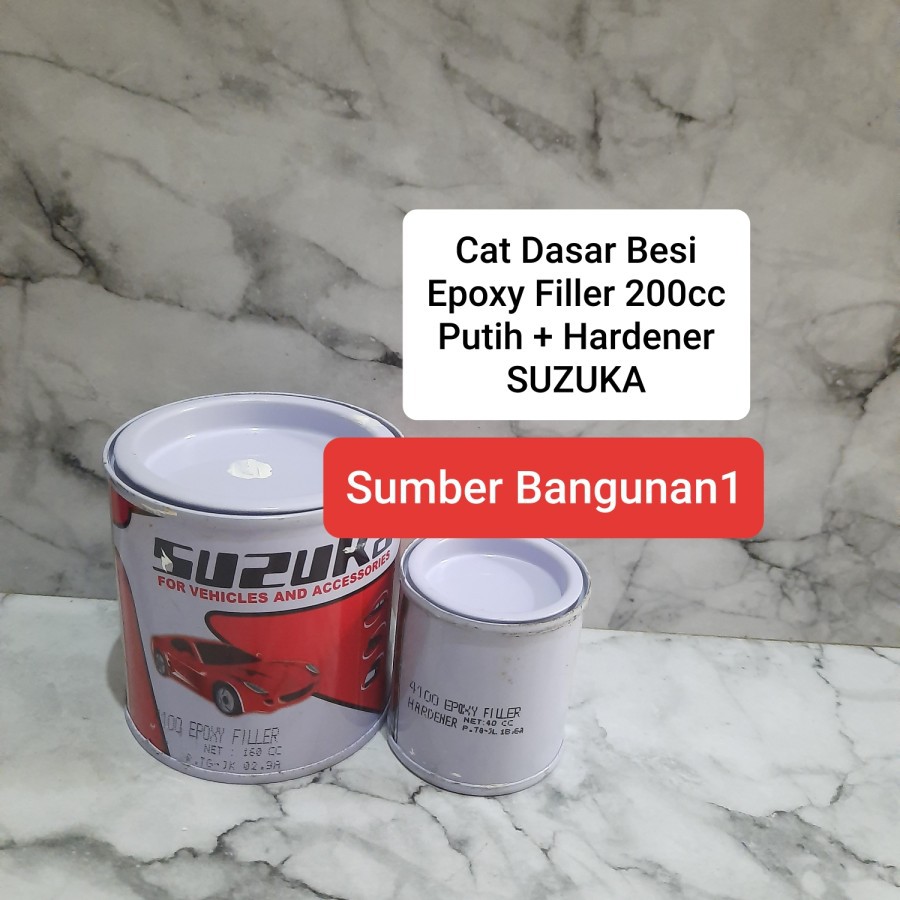 Epoxy Filler 200cc Putih white SUZUKA cat dasar besi mobil motor