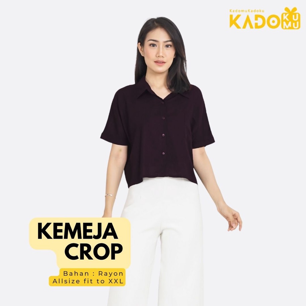 Kemeja Rayon Wanita Crop/ Crop Top Shirt Wanita/ Kemeja Rayon