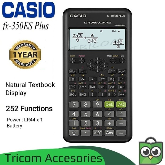 

CODE306 Kalkulator Scientific Casio FX-350ES PLUS Calculator Ilmiah