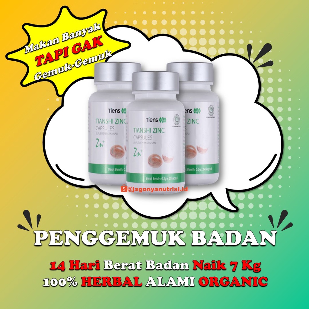 Zinc Penggemuk Badan Tiens Capsule Original Asli Susu Penggemuk Pengemuk Gemuk Penambah Berat Badan 