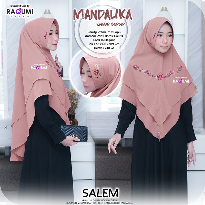 Mandalika Khimar Bordir Original Raqumi Hijab Anthem pad Mandalika Raqumi