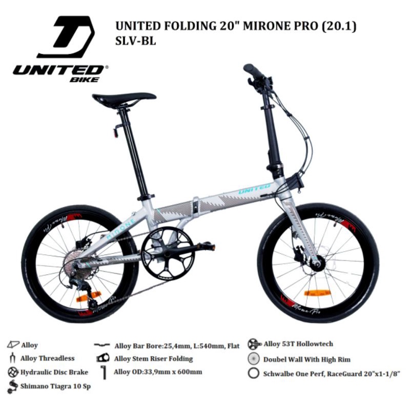 Sepeda lipat 20 inch United Mirone