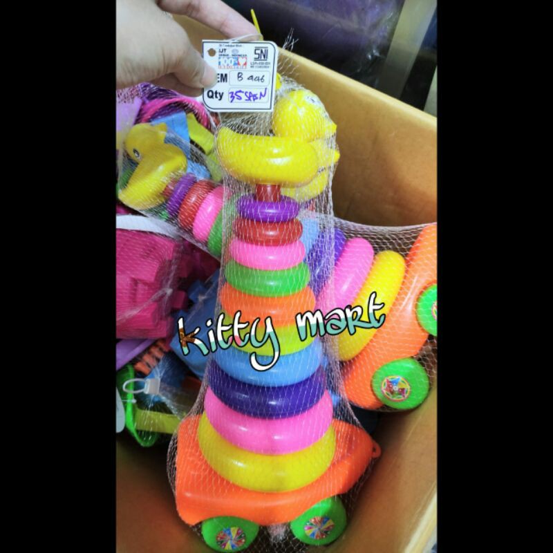 MAINAN BAYI MENARA RING DONAT SUSUN TOWER