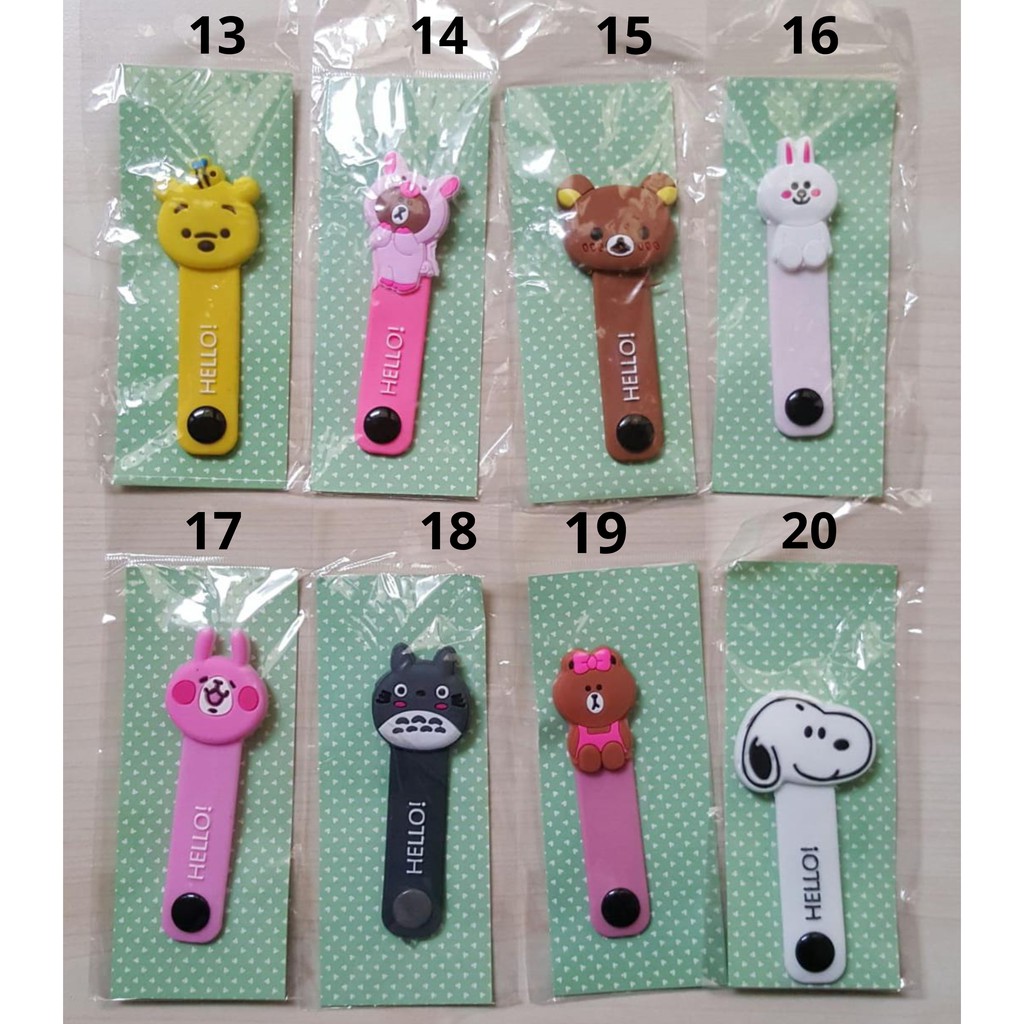 Cord Holder Kartun / Ikat kabel / Penjepit Kabel / Pengikat Kabel / Penggulung Kabel Karakter Lucu