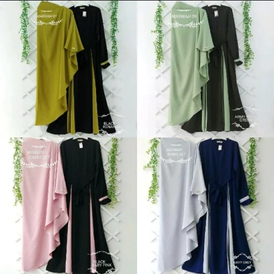Baju Gamis Syari MARWAH Set Hijab