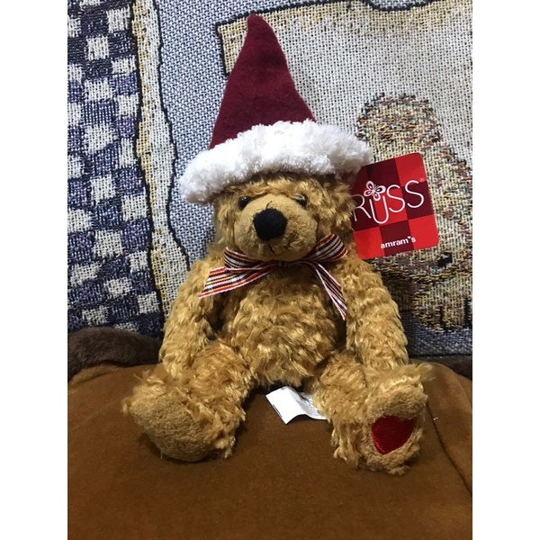 Boneka Teddy Bear Russ topi natal