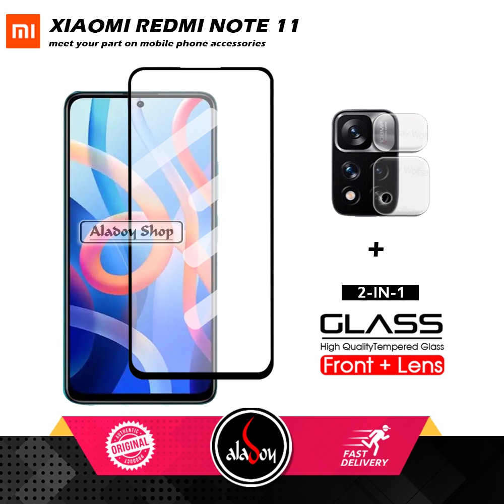 PAKET 2 IN 1 Tempered Glass Layar Xiaomi Redmi Note 11 Free Tempered Glass Camera