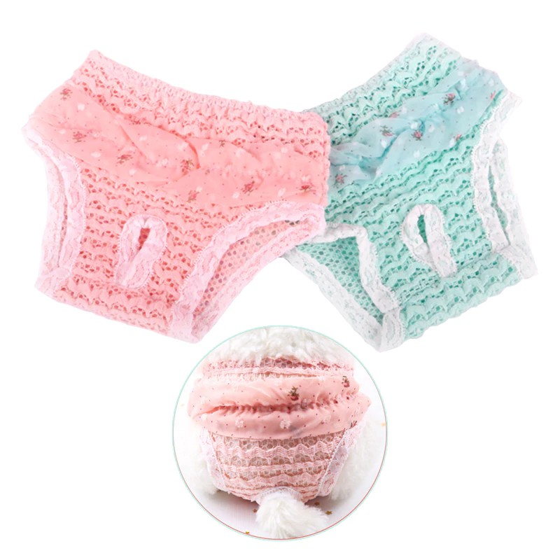 IMPORT Cozy Chiffon Female Pet Dog Sanitary Physiological Pants Reusable Diapers For Dogs Washable
