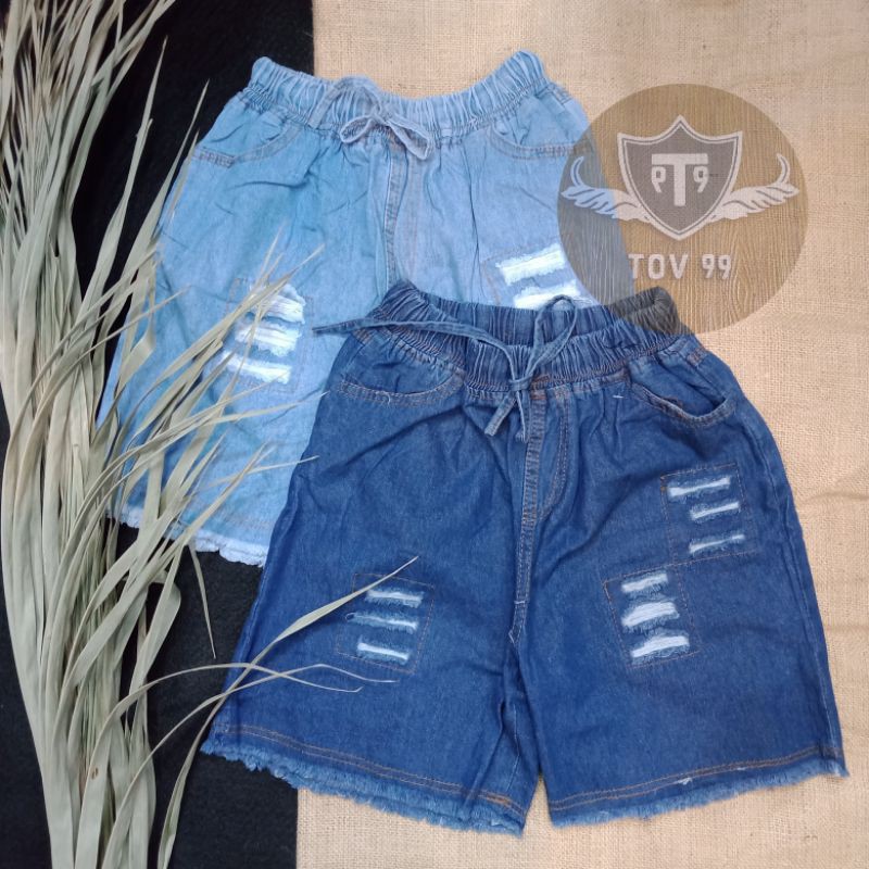 Celana Pendek Wanita HOT PANTS JEANS SOBEK RAWIS Standart dan JUMBO