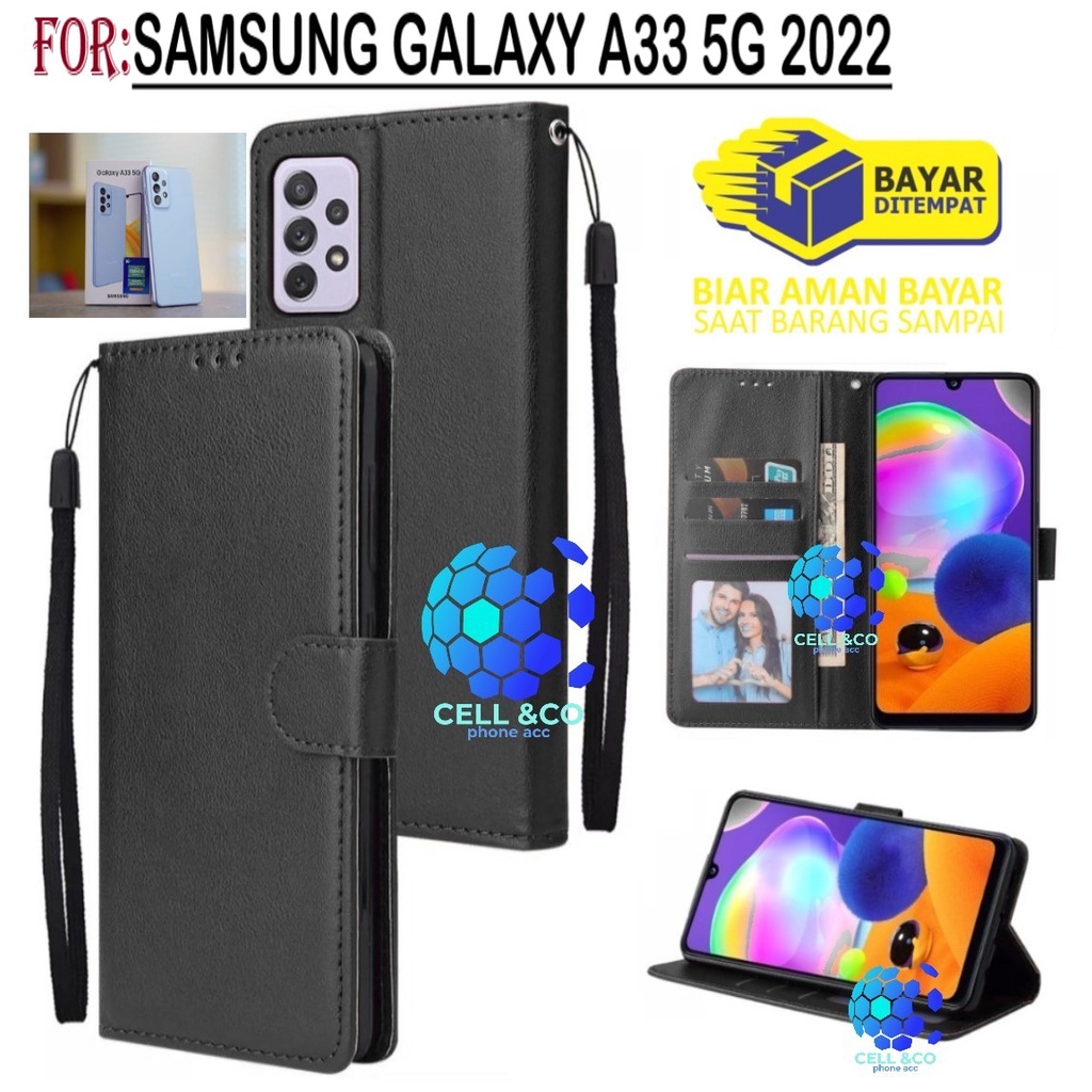 NEW SAMSUNG GALAXY A33 5G 2022 CASE FLIP LEATHER WALLET PREMIUM FLIP CASE BUKA TUTUP KESING HP CASING FLIP CASE WALLET SAMSUNG A33 5G TERBARU