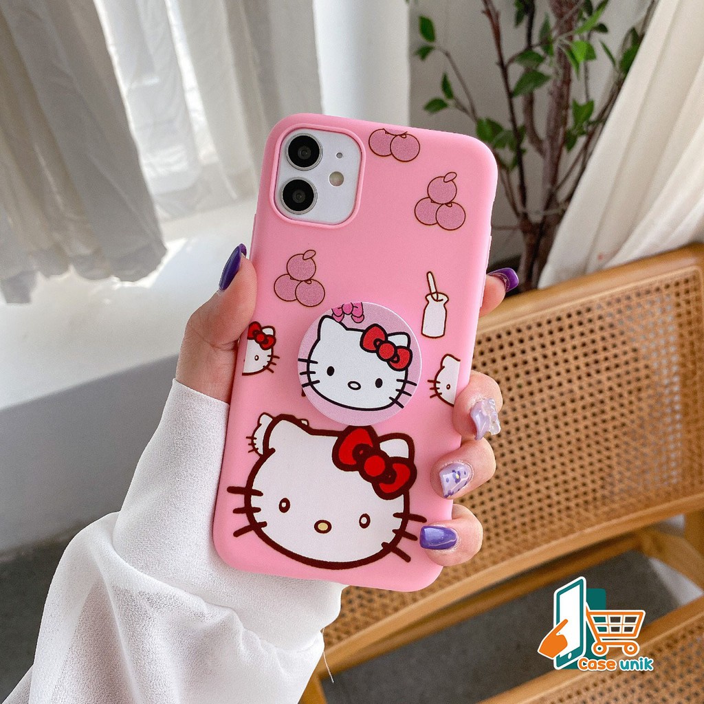 SS267 case Popsocket HELLO KITTY Vivo Y83 Y20 Y21s Y12s Y20s Y30 Y50 Y30i CS2457