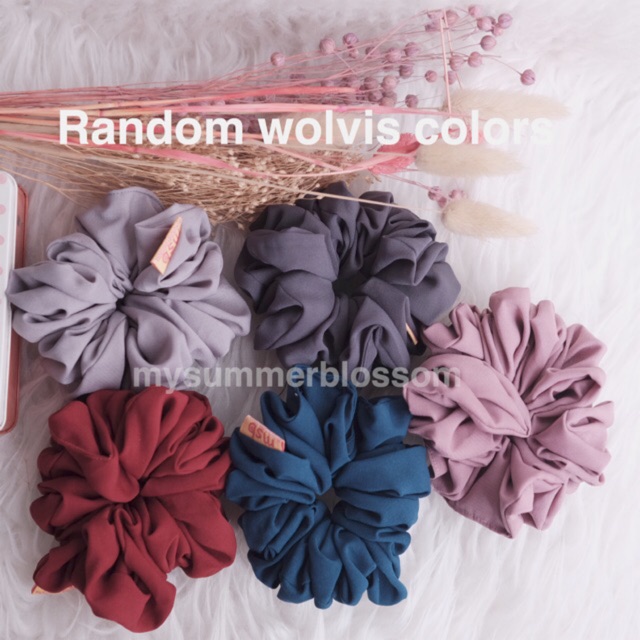  Ikat rambut SCRUNCHIE  MINI WOLVIS RANDOOOOOOM Shopee 