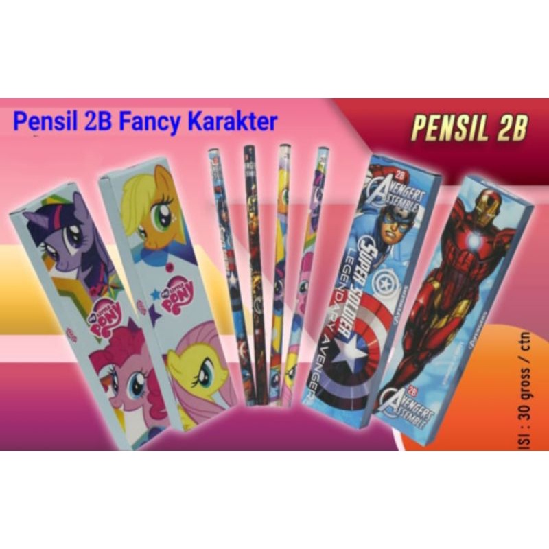 

1Lusin Pensil 2B Fancy Banyak Karakter