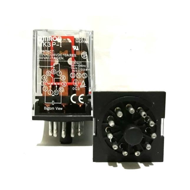 Relay Omron MK3P 11 kaki 220 Volt AC Plus Socket - 220 Volt AC