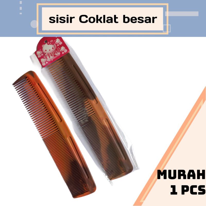 Sisir Wanita / Pria Dewasa Coklat Besar 1 pcs